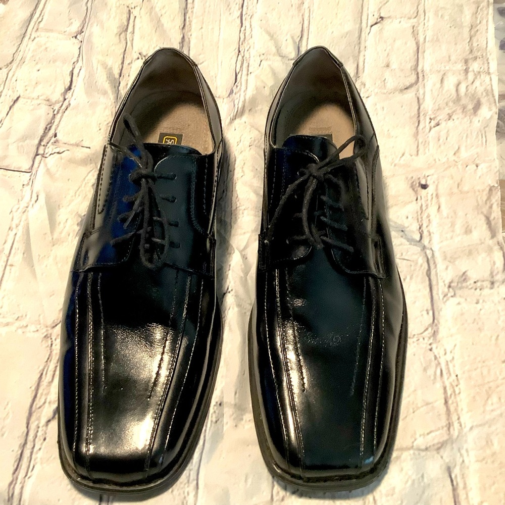 Stacy Adams Blk Square toe lace up dress shoe Sz 13M